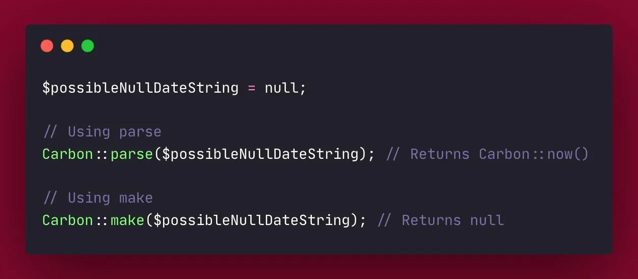 Using Carbon::make