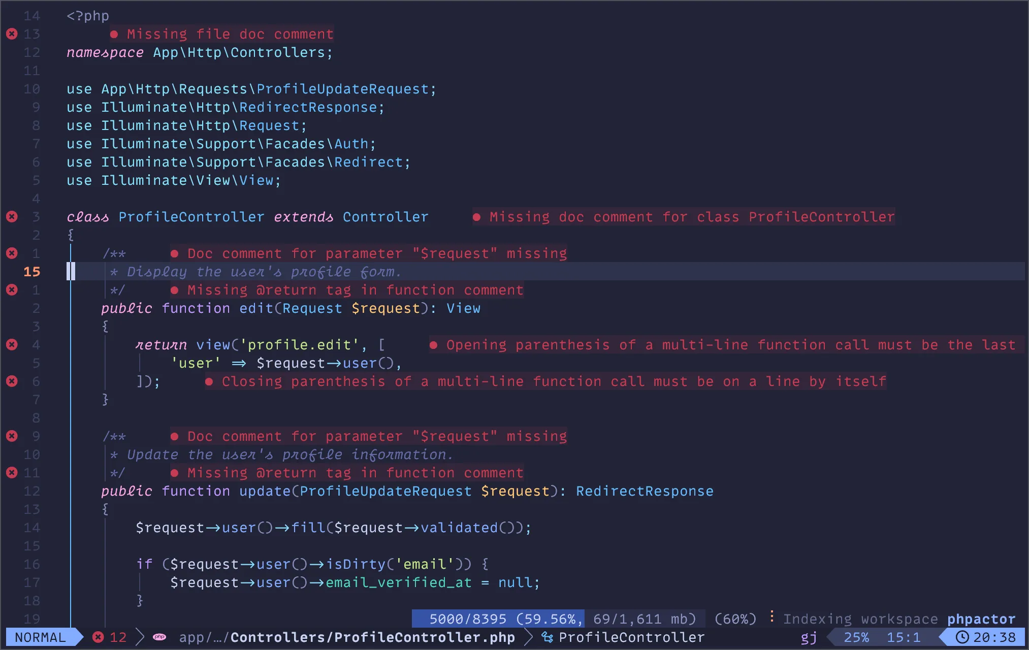 Phpactor Indexing