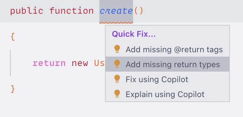Add missing return types