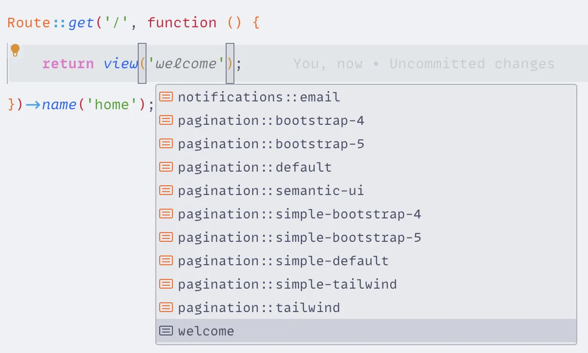 View Autocompletion