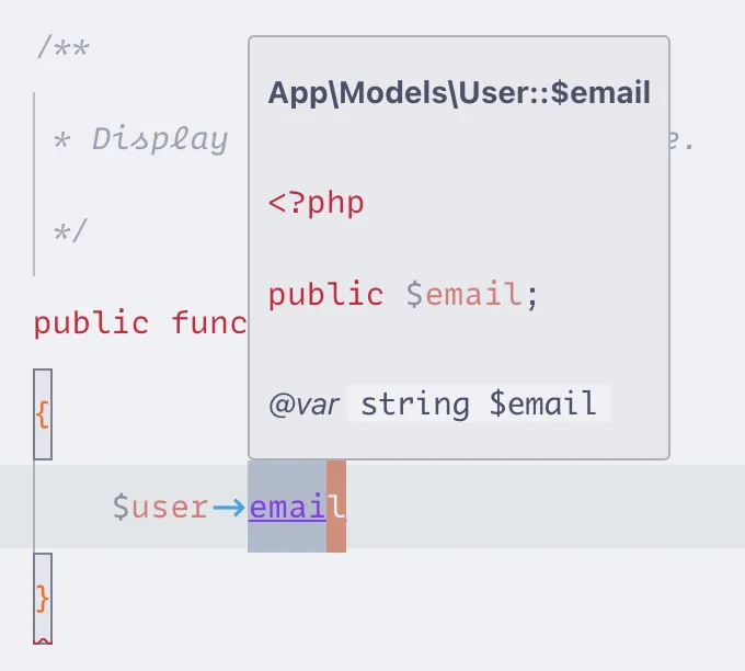 Autocompletion for model properties