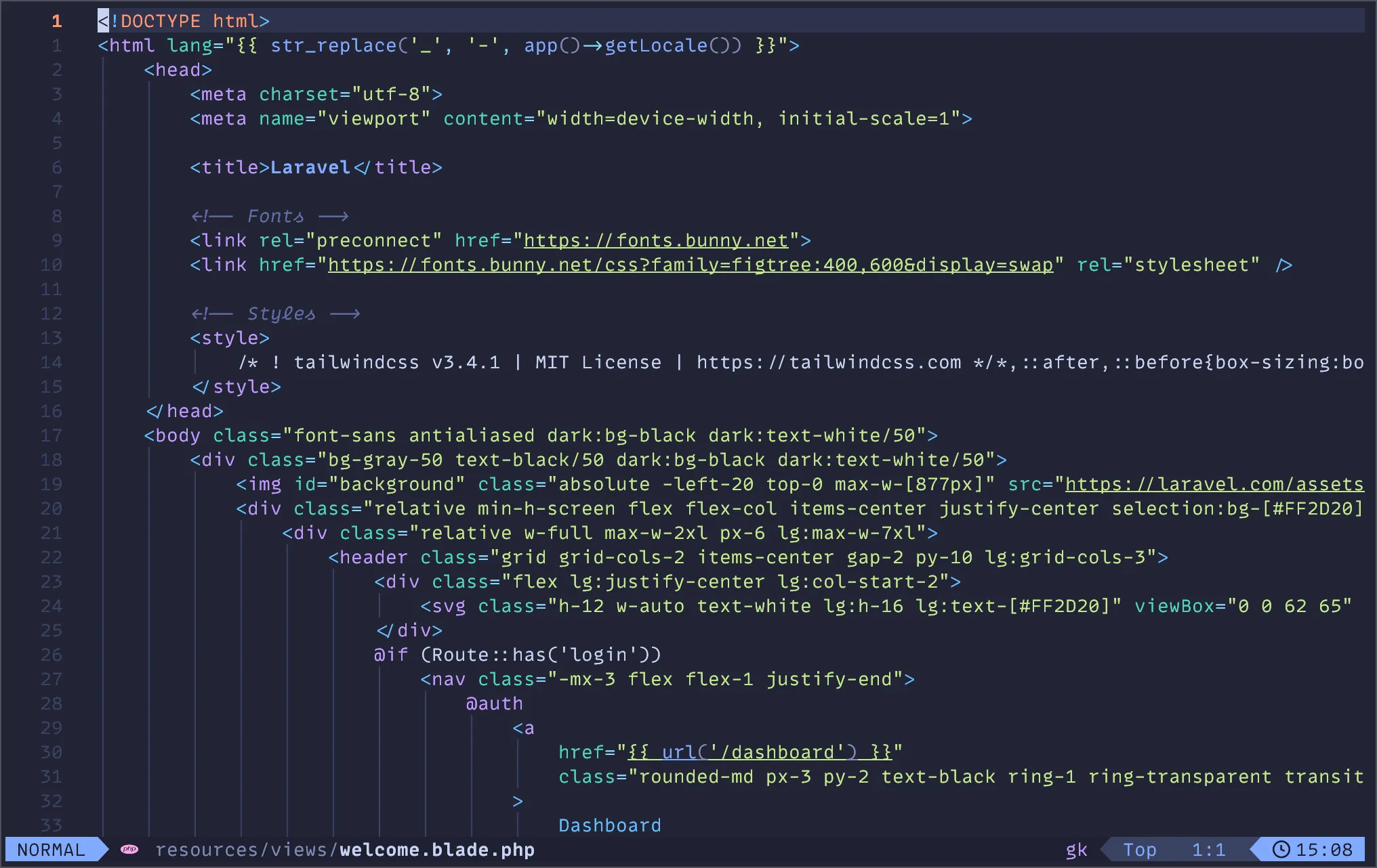 Blade Syntax Highlighting