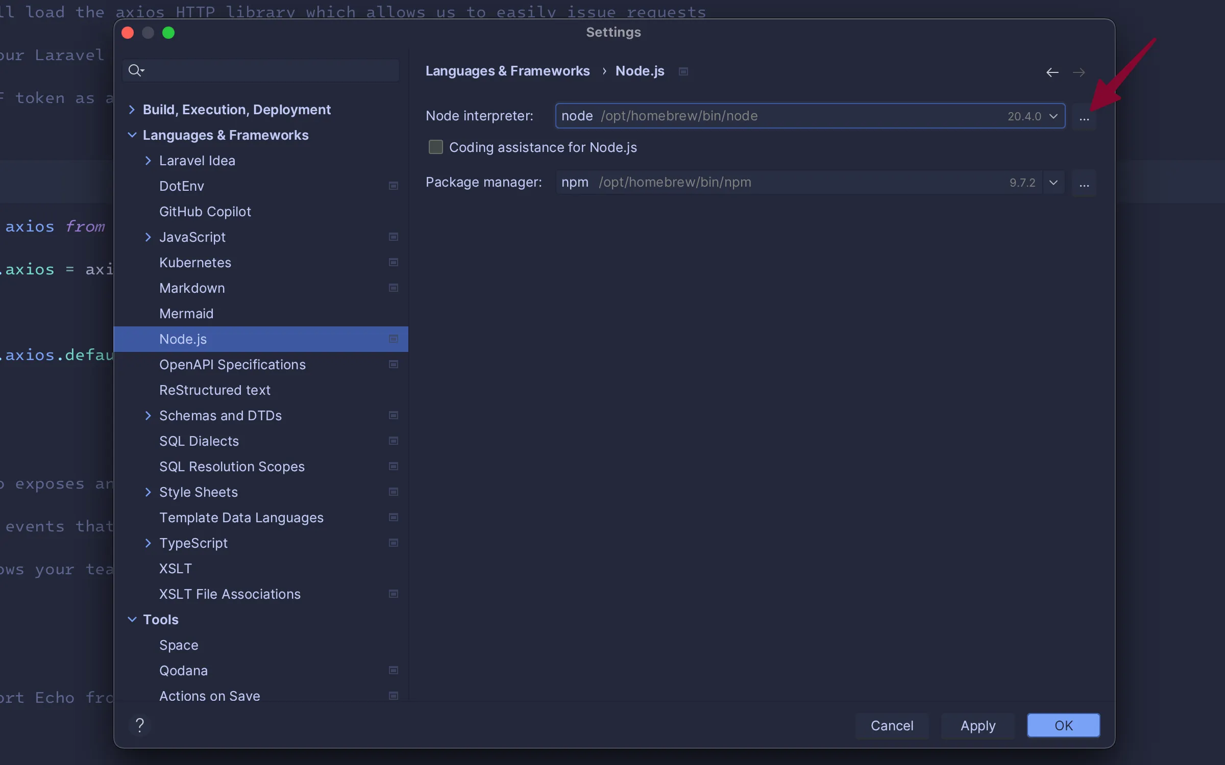 Create a new Node interpreter